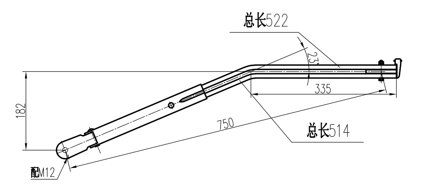 GBXM137 Xiamen Double round tube right wiper arm（23 degrees）
