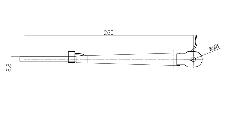 GBXX19A 260mm Sall size wiper arm with nozzle（WG）
